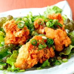 自家製若鶏の唐揚げ~葱ソース~3個