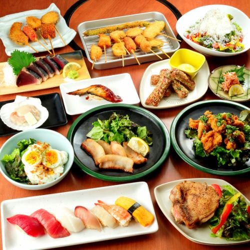 鮮度抜群◎カツオや本マグロの藁焼き、殻付きホタテ、神の海老の浜焼きなど種類豊富な海鮮メニュー!