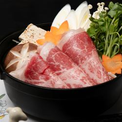 道産黒毛和牛を使った極上すき焼き