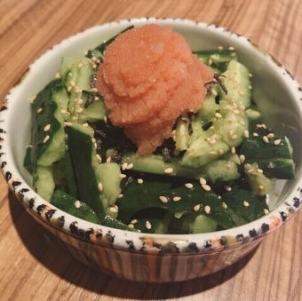 Seared Spicy Pollack Roe and Cucumber