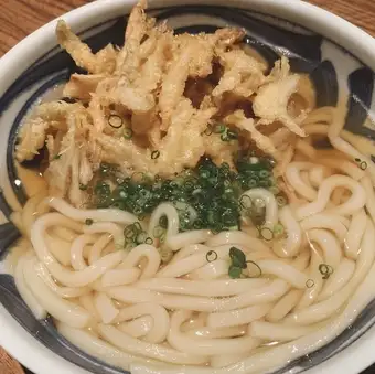 Hakata-style meat and burdock tempura udon