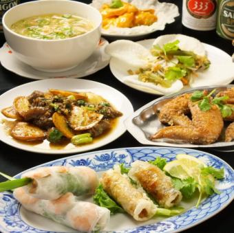 2H飲み放題付【ベトナム料理をお手軽に♪】全9品◆『ベトナムコース』4000円