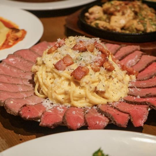 [Sunday - Thursday only! 4000 yen ⇒ 3500 yen] "Girls' party course" including the much-talked-about meat bonara! 6 dishes with 3 hours of all-you-can-drink