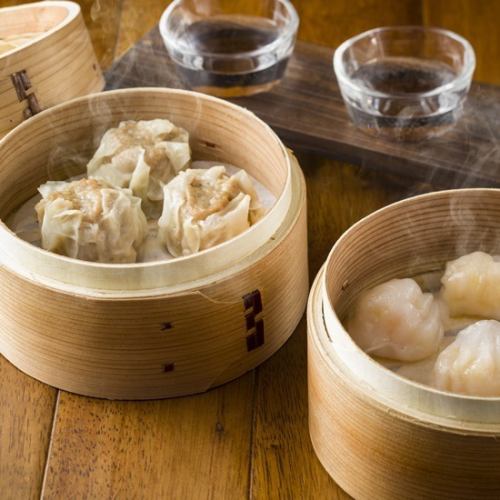 We make it from scratch in our shop! Handmade dim sum.