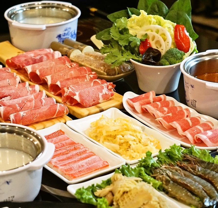 Authentic medicinal hot pot with lamb and soup