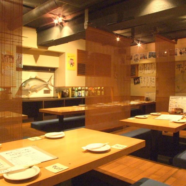 Oshiki是一個可容納40人的聚會OK★放鬆的晚餐座位。像往常一樣，它適合4至5人的飲酒派對，因為它是分區的。