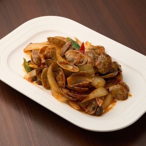 アサリのピリ辛炒め