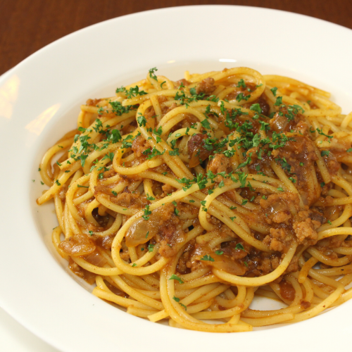Spaghetti with homemade meat sauce