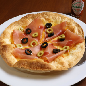 Prosciutto and Olive Pizza