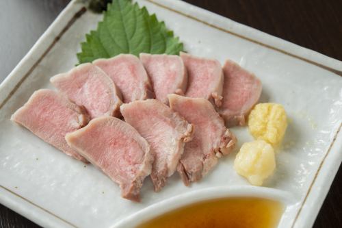 Tongue sashimi (low temperature cooking)
