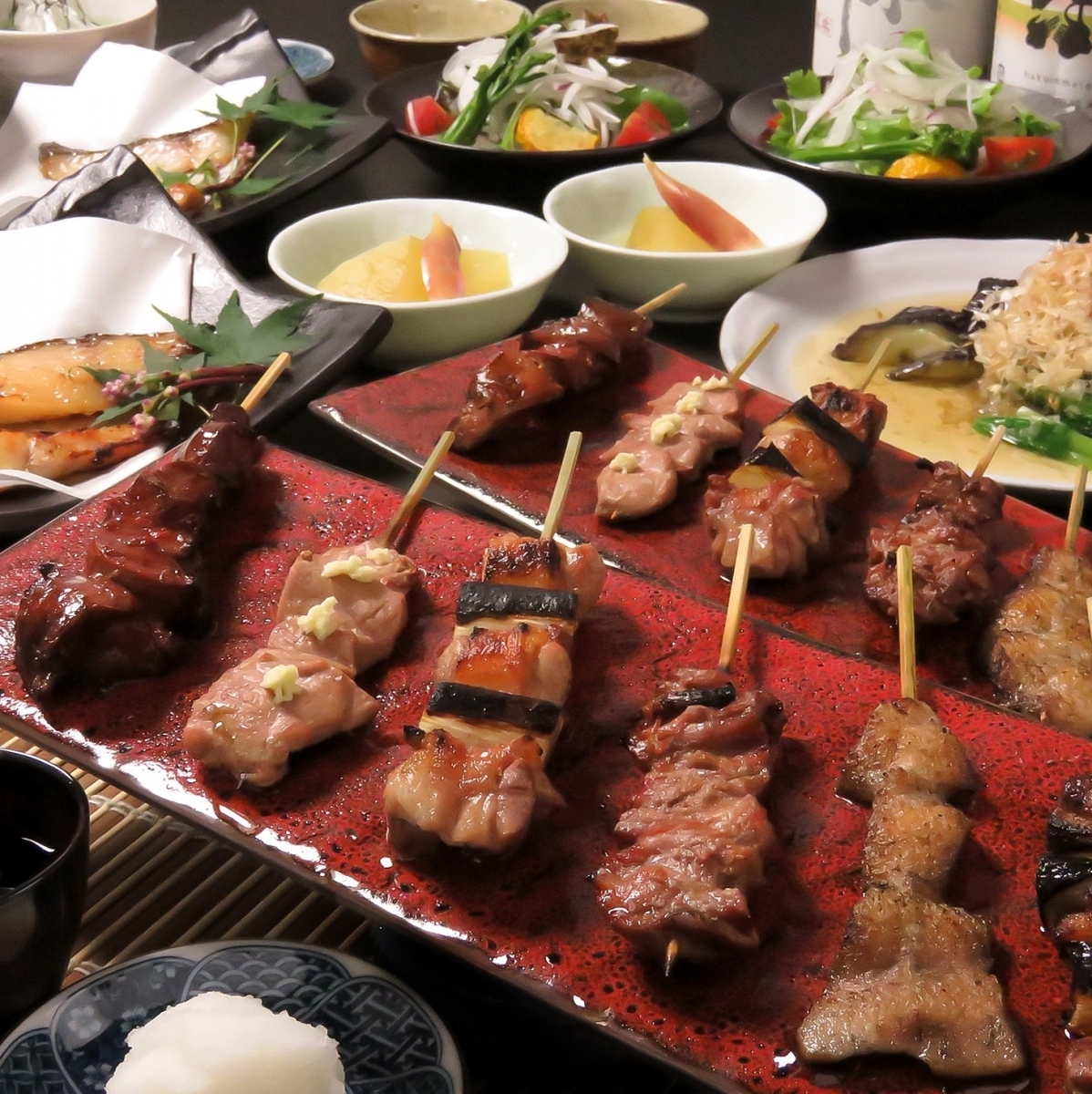 高品質あいち鴨を使用した焼鳥は絶品です！250円(税抜)～ご用意