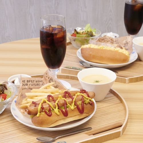 ランチ◆サラダ・スープ・フライドポテト・ドリンク・デザート付き≪たまごサンドセット1200円(税込)～≫