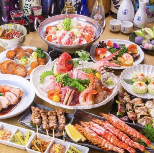 新鮮的海鮮採用多種烹飪方法烹調。