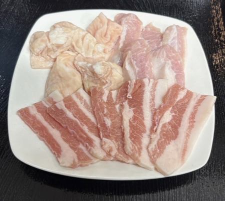 本日の豚3点盛り