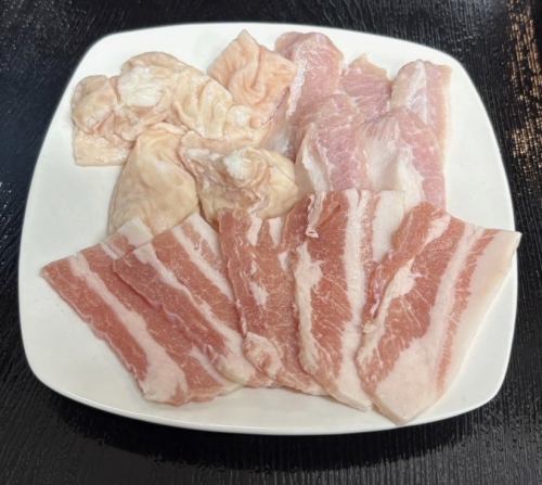 本日の豚3点盛り