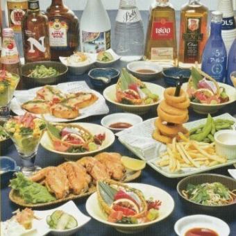 【お手軽コース】お刺身三種盛りや手羽先塩焼きなど全7品 2時間飲み放題付き！4000円(税込)