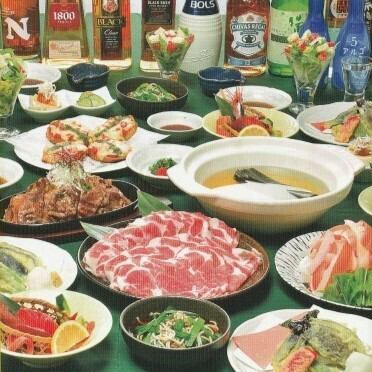 【満足コース】カルビドームや豚しゃぶ鍋など全8品 2時間飲み放題付き!5000円(税込)