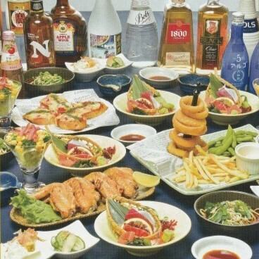 【お手軽コース】お刺身三種盛りや手羽先塩焼きなど全7品 2時間飲み放題付き！4000円(税込)