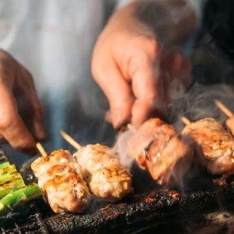 【2時間飲み放題付】鮮魚・筑波地鶏・常陸牛の肉寿司・地鶏の焼き鳥コース【5480円→4480円】