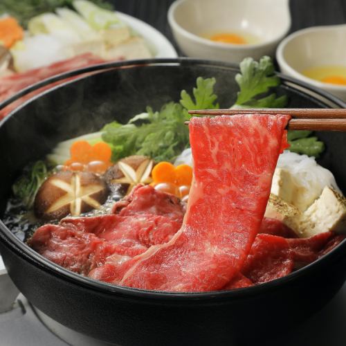 Taste it in a completely private room! Ibaraki brand Hitachi beef sukiyaki