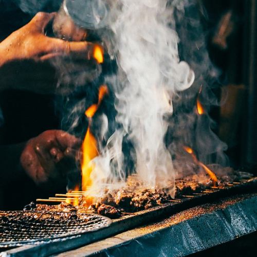 Charcoal grilled Ibaraki chicken yakitori