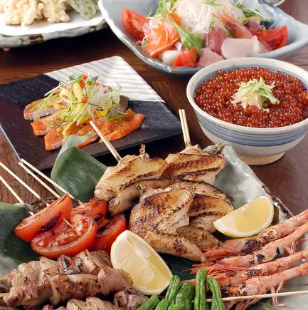 ウ【2時間飲み放題付】厚切り牛タン焼や大海老天ぷら、真鯛しゃぶしゃぶ◎全9品『彩』【5000円】