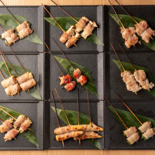 The wide variety of skewers is popular!