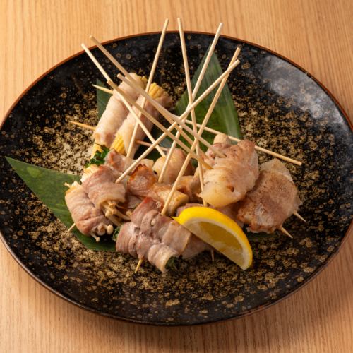 Assortment of 9 kinds of rolled skewers