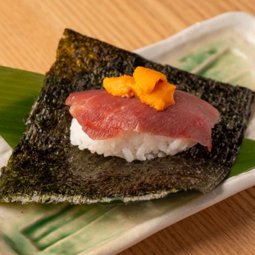1 piece of sushi with turtleneck