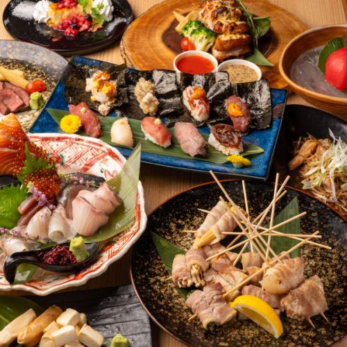 New opening on July 1st! A Japanese izakaya with delicious skewers, meat sushi, and seafood! Smoking is allowed! All-you-can-drink is also popular!