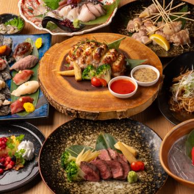 【三河酒場コース】2h飲み放題付9品4500円!肉盛り・野菜巻き串2種・海鮮3種など三河おすすめ