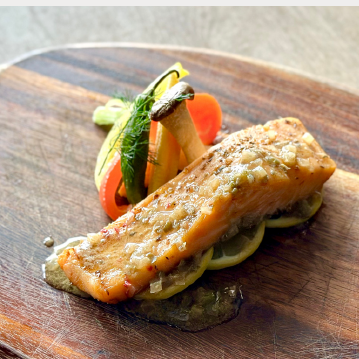 Grilled Salmon with Lemon Butter