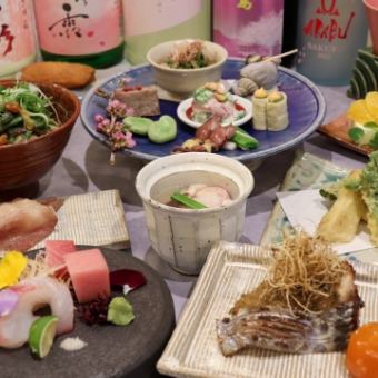 Our signature course! ``Seasonal sake course'' for dinner, entertainment, and banquets with 120 minutes of all-you-can-drink