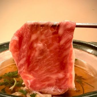 Luxurious! Wagyu beef shabu-shabu and spring vegetables course