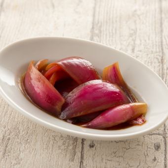 赤玉ねぎの醤油漬け