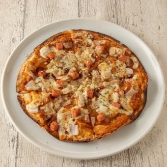 スパイスベーコンのトルティーヤピザ