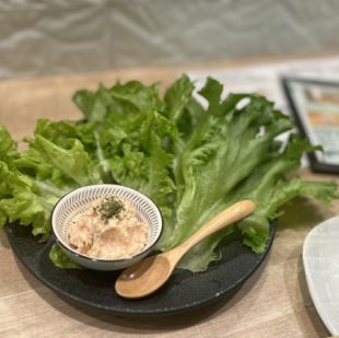 生菜、明太子和奶酪