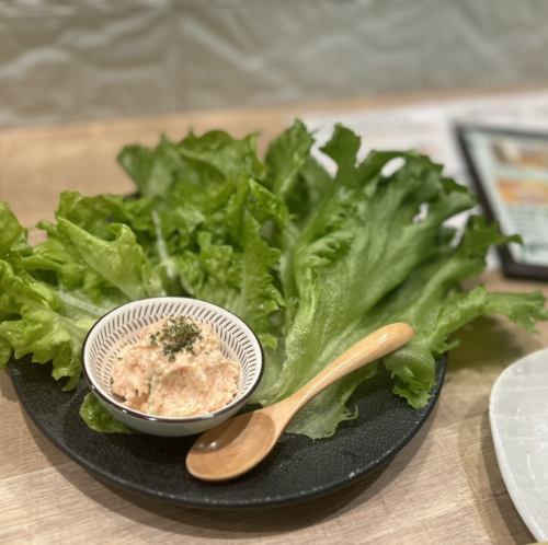 生菜、明太子和奶酪