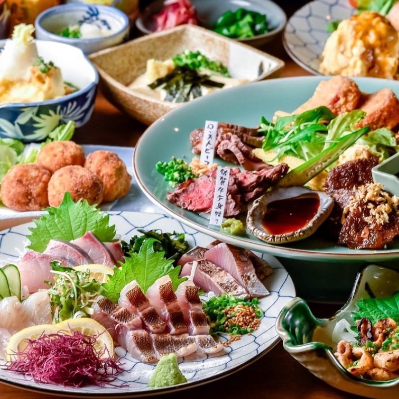 【定番コース】刺し盛り&肉盛りなど全9品生ビールok2h飲放付き