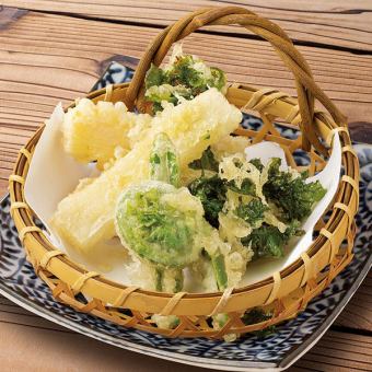 山菜天布羅盛り