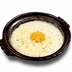 Earthenware pot risotto with small shrimp