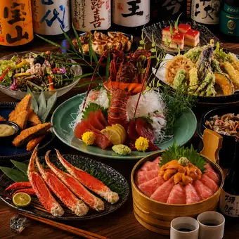 ■3H飲み放題付『おもてなしコース』選べる旬の鍋料理に伊勢海老刺身等<全11品>10000円⇒8000円