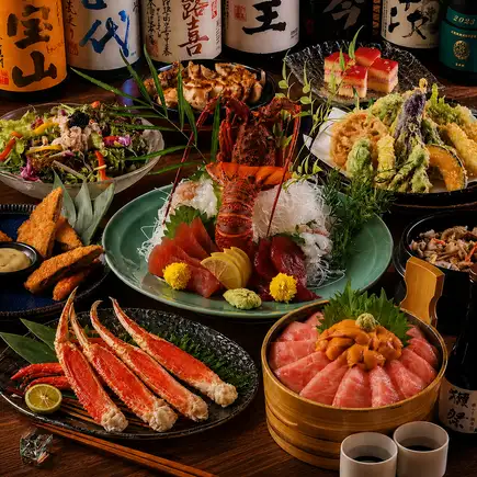■3-hour all-you-can-drink "Hospitality Course" with your choice of seasonal hot pot dish, spiny lobster sashimi, etc. <11 dishes in total> 10,000 yen ⇒ 8,000 yen
