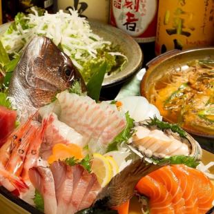 ★2025忘新年会限定★《120分飲放付(L.O.30分前)》[鮮魚の舟盛りつき寒ぶりしゃぶしゃぶコース]