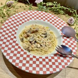 サーモンのクリームパスタ