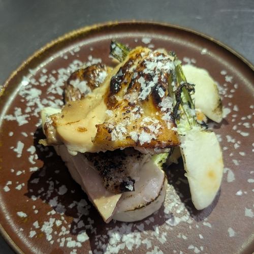 若鶏の塩麹焼き 淡雪塩