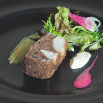 Gujo Yamato venison and instant-smoked Enku taro terrine