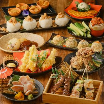 【120分飲み放題付】当店名物コース♪鶏屋こだわりの鶏料理が満喫できる全8品　4000円