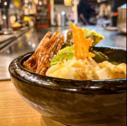 Baked potato salad with cheese