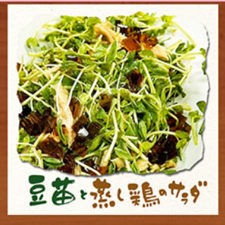 豆苗と蒸し鶏のサラダ